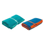 Kit 2 Toalhas Secagem Rápida Natação G 80x130cm Azul E Verde