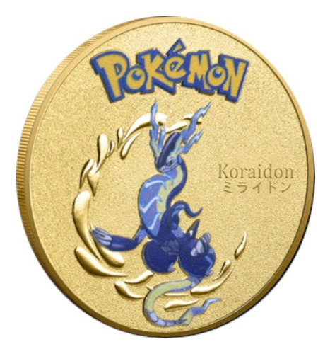 Moeda Pokemon Miraidon Dourada Comemorativa