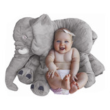 Peluche Elefante De Felpa Para Bebé, Gris, 60 Cm, Suave Y Có