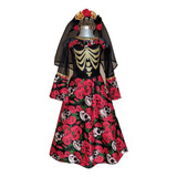 Disfraz Vestido Catrina, Hallowen Muertos Calaveritas Huesos