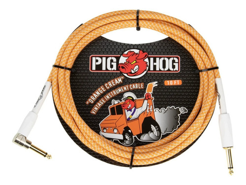 Pig Hog Cable P Guitarra, Bajo  Orange Cream 3m