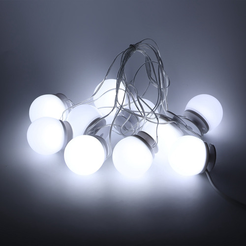 Cadena De 10 Bombillas De Pared Con Relleno Led De Espejo Pa