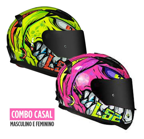 Capacete Ls2 Ff353 Badass Combo Casal Masculino E Feminino