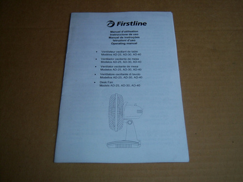 Instrucciones De Uso Ventilador Oscilante De Mesa Firstline