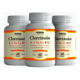 Cloreto Potássio + Vitamina B12 E C Cloretássio 3x 60 Caps Sabor Sem Sabor