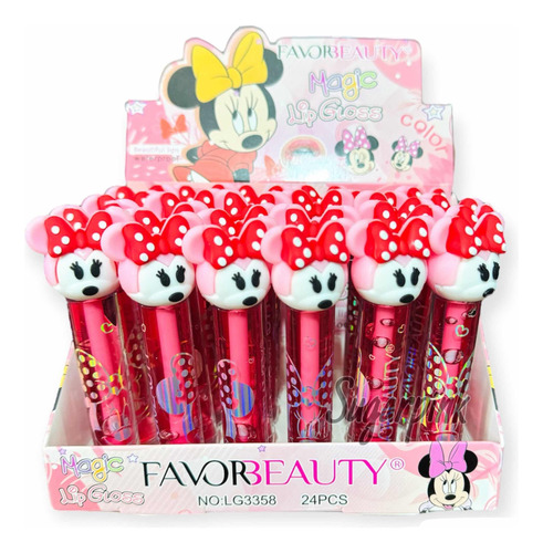 Lip Gloss Mágico Minnie Mayoreo 24 Pz