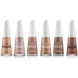 Kit Esmalte Risque 6 Cores Tons De Nude Atacado Manicure