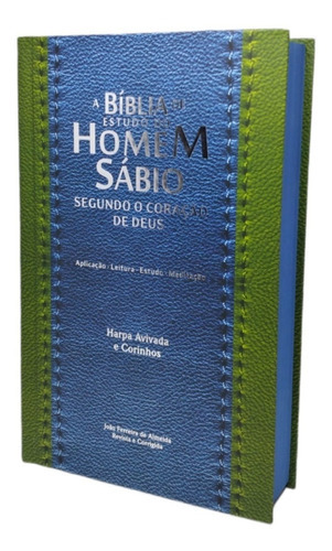 Bíblia De Estudo Letra Gigante Homem Sábio Verde E Azul, De João Ferreira De Almeida. Editora Cpp, Capa Dura Em Português