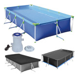 Piscina 5000 L Premium Com Capa + Forro + Bomba Filtro 220v