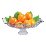 Saladeira Ou Fruteira Com Pé De Vidro Gourmet Ruvolo Cor Transparente