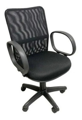 Cadeira Com Rodinhas Gamer Preta Ergonômica Para Computador Cor Preto