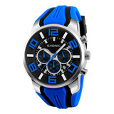 Reloj Pulsera Gadnic Hombre Sumergible 3 Diales Cronómetro