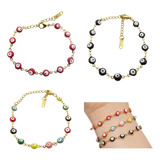 Pulsera Ojo Turco Acero Inoxidable Precio Mayoreo Set 3 Pz