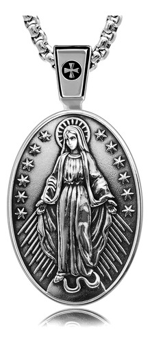Venicebee Medalla Milagrosa De La Virgen María Amuleto Crist