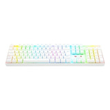 Teclado Gamer Redragon Mitra K551 Qwerty Português Brasil Cor Branco Com Luz Rgb