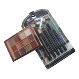 Kit Pinceis  Exmon Bamboo Charcoal + Paleta De Sombras Sarah