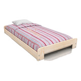 Cama De Piso Desarmable, Individual De Madera