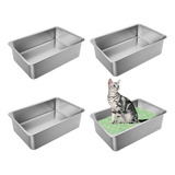 Hannger Caja De Arena De Acero Inoxidable Para Gatos, Paquet