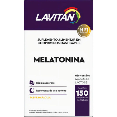 Lavitan Melatonina 0,21mg 150 Compimidos Mastigáveis Maracujá | MercadoLivre