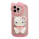 For iPhone 12 Pro Max Cute Cartoon Cat Case,3d Bow Kawaii Pi