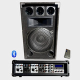 Combo Bafle 12'' 200w  + Consola Potenciada 4 Canales Bt,usb