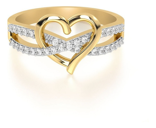 Anillo De Corazón En Oro 14k Inmortal Abba Joyas