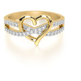 Anillo De Corazón En Oro 14k Inmortal Abba Joyas