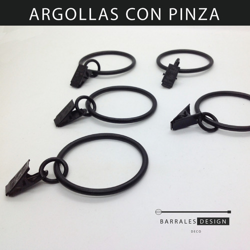 10 Argollas De Hierro Con Pinza Tipo Cocodrilo - 40 Mm