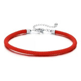 Pulseira Bracelete Feminino Corda Em Prata 925 Ajustável 