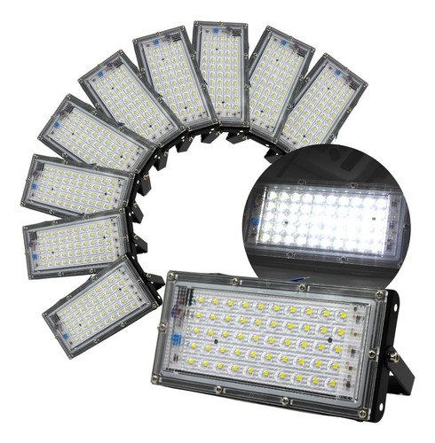 10 Reflectores Led De 30w Para Exteriores Luz Blanca =300w