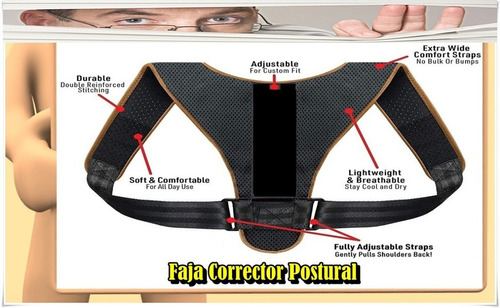 Faja Corrector Postural Espaldera Clavicula Espalda Postura 