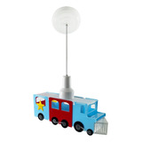 Luminária Pendente Trem Carro Infantil Teto Quarto Menino/a Cor Azul-celeste