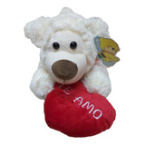 Peluche Oso Acostado Grande 50cm Con Corazón Te Amo C7586 