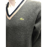 Sweater Chemise Lacoste Cuello V Talle Cuatro Retro Vintage