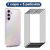 Kit 01 Capa Tpu + 05 Películas 3d Compatível Com Samsung A34