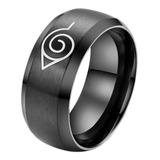 Anillo Naruto Aldea Hoja Acero Titanio Caballero Y Collar