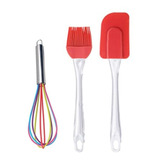 Set Cocina Reposteria Espatula + Pincel + Batidor Silicona