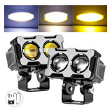 2pzs Faros Auxiliares De Color Doble Lupa Para Auto Moto