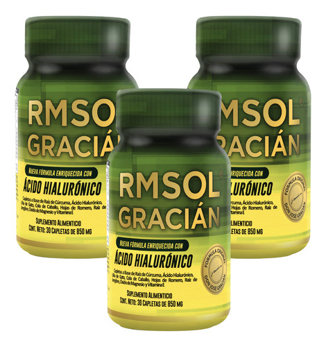 3 Pack Rmsol Ácido Hialurónico 100% Original 90 Tomas 850mg