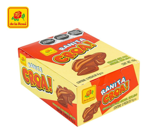 Ranita Croa De La Rosa 12 Pzas 16g C/u Chocolate Con Cereal 