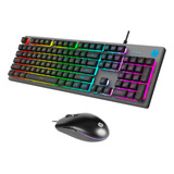 Kit Teclado Mouse Gamer Hp Km300f Multimídia Led 6400 Dpi