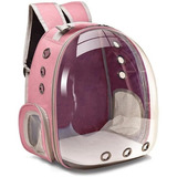 Mochila Pet Visão Panorâmica Astronauta Cachorro Gato Cão Cor Rosa