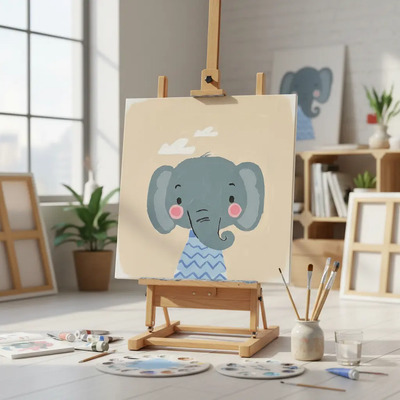 Paint By Numbers Pinta Por Número Elefante Con Bastidor  | MercadoLibre