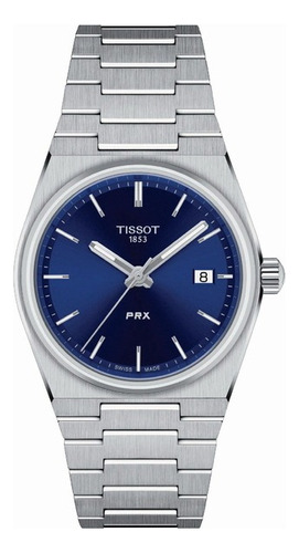Reloj Tissot Prx Acero Azul Sumergible 35mm T1372101104100