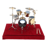 Mb 1/12 Dollhouse Miniature Copper Drum Set Model Musical