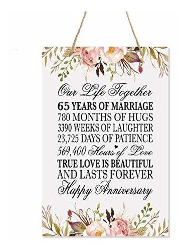 Señales - Lifesong  Placa De 65 Años De Matrimonio, Diseño 