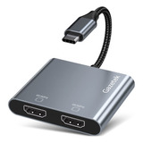 Gazetek Adaptador De Monitor Dual Hdmi, Adaptador Usb C A Hd