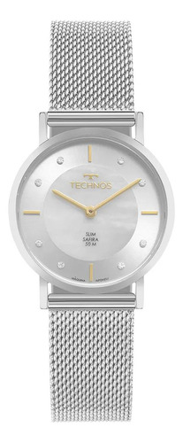 Relógio Technos Feminino Slim Prateado  2025ltw/1b