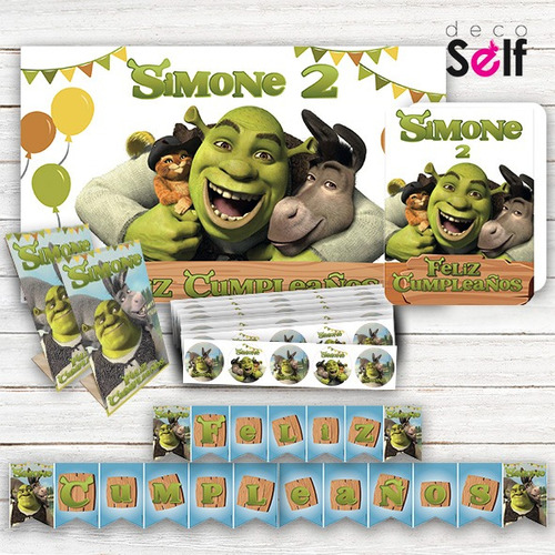 Pack Personalizado De Cumpleaños Shrek