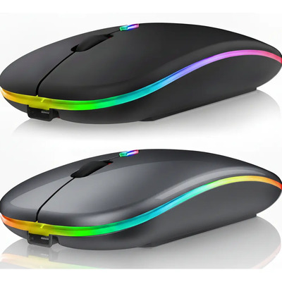 2pzs Ratón Silencioso De Oficina Inalámbrico Recargable Color Negro Y Gray | MercadoLibre